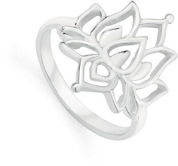 Sterling Silver Boho Lotus Cutout Ring