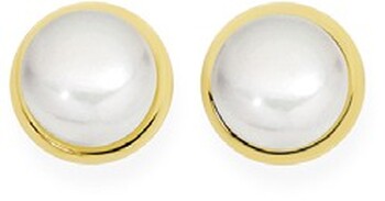 9ct Gold Cultured Freshwater Pearl Gold Framed Earrings
