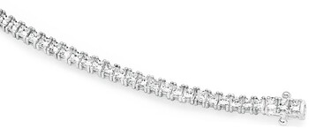 Sterling Silver 3mm Square Claw Set Cubic Zirconia Tennis Bracelet