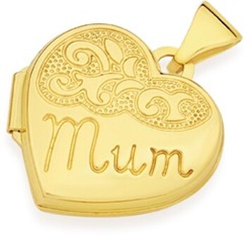 9ct Gold 15mm 'Mum' Heart Locket