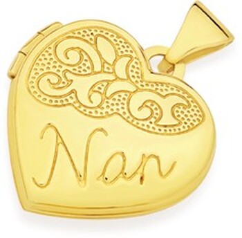9ct Gold 15mm 'Nan' Heart Locket
