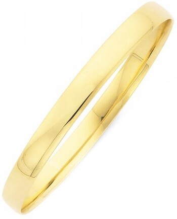 9ct Gold 7x65mm Solid Bangle
