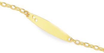 9ct Gold Kids 16.5cm Solid Belcher I.D. Bracelet