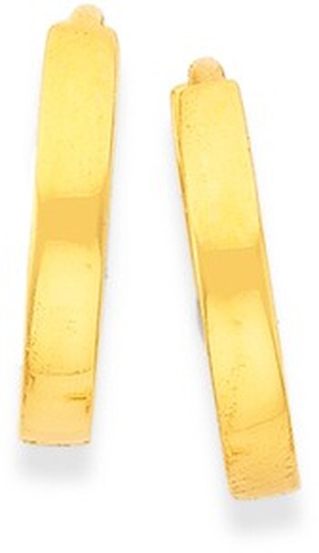 9ct Gold Kids 8mm Square Tube Polished Huggie Earrings