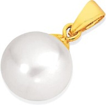 9ct Gold Cultured Fresh Water Button Pearl Pendant