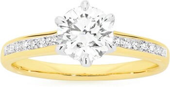 Alora 14ct Gold Lab Grown Diamond Shoulder Solitaire Ring