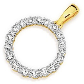 9ct Gold Diamond Circle Pendant