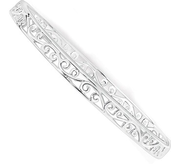Sterling Silver Scroll Bangle
