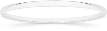 Sterling Silver 64x4mm Half Round Solid Bangle