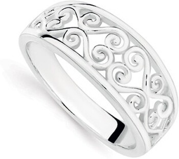 Sterling Silver Tapered Scroll Ring