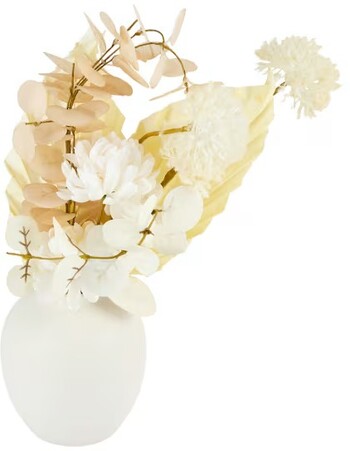 Artificial Neutral Florals in Vase