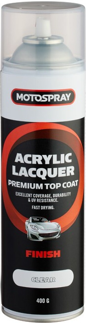 Motospray Acrylic Lacquer Topcoat Clear 400g