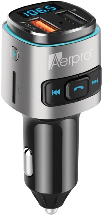 Aerpro in Car Bluetooth Hands Free FM Transmitter Kit with USB Fast Charge
