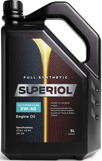 Superiol Semi Synthetic Auto Plus A3/B4 5W40 Engine Oil 5L