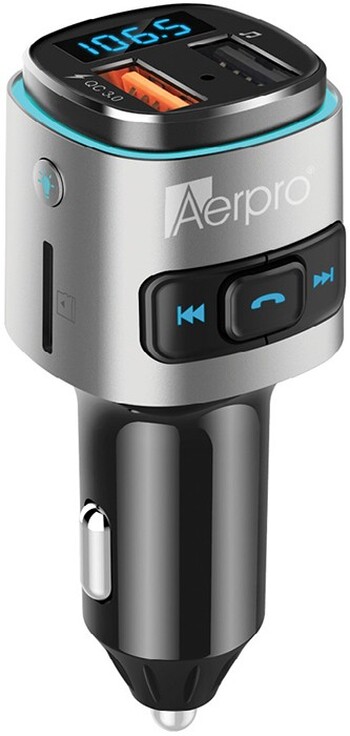 Aerpro in Car Bluetooth Hands Free FM Transmitter Kit with USB Fast Charge