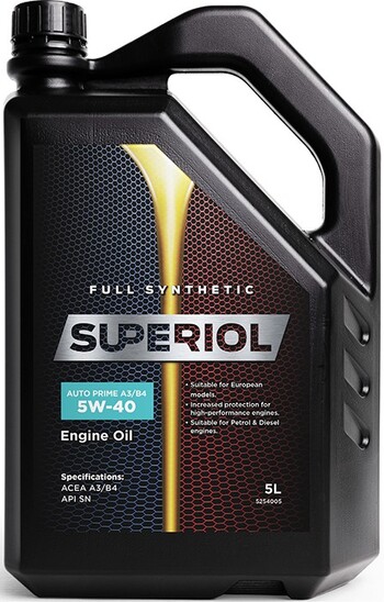Superoil Semi Synthetic Auto Plus A3/B4 5W40 Engine Oil 5L