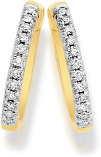 Exquisites 9ct Gold Diamond Huggie Earrings