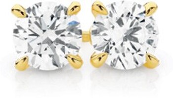 Alora 14ct Gold 2 Carats TW Lab Grown Diamond 4 Claw Stud Earrings