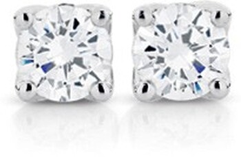 Alora 14ct White Gold 1.20 Carats TW Lab Grown Diamond 4 Claw Stud Earrings