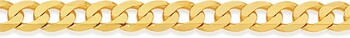 9ct Gold 50cm Solid Bevelled Close Curb Chain