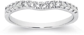 18ct White Gold Diamond Curved Band
