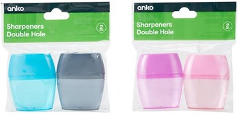 2 Sharpeners Double Hole - Assorted