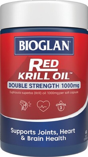 Bioglan Red Krill Oil Double Strength 1000mg 60 Capsules*