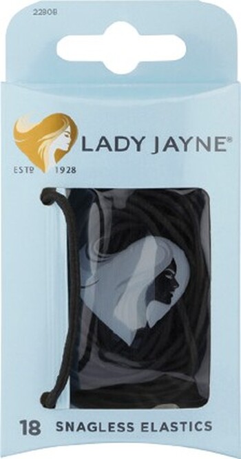Lady Jayne Snagless Elastics Black 18 Pack