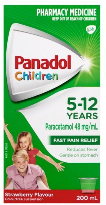 Panadol Children 5-12 Years Strawberry 200mL^