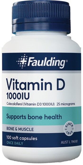 Faulding Vitamin D 1000IU 100 Capsules*