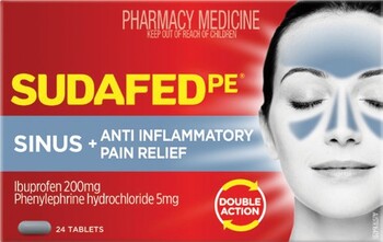 Sudafed PE Sinus + Anti- Inflammatory Pain Relief 24 Tablets^