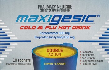 Maxigesic Cold and Flu Hot Drink 10 Sachets^