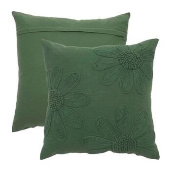 Twiggy Embroidered Square Cushion by M.U.S.E.