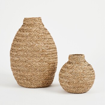 Hazel Woven Seagrass Vase by Habitat
