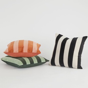 Carnivale Velvet Stripe Square Cushion by Habitat
