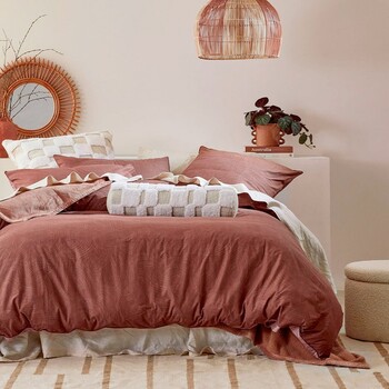 Akia Rust Quilt Cover Set by Essentials