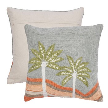 Desert Palms Embroidered Chenille Square Cushion by M.U.S.E.