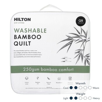 Eco Living 250gsm Washable Bamboo Quilt by Hilton