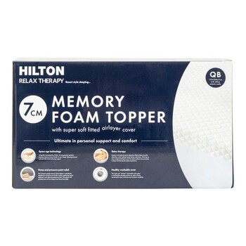 Relax Therapy 7cm Memory Foam Topper by Hilton