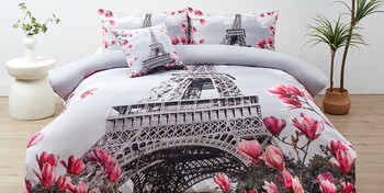 Brampton House Eiffel Tower Quilt Cover Set