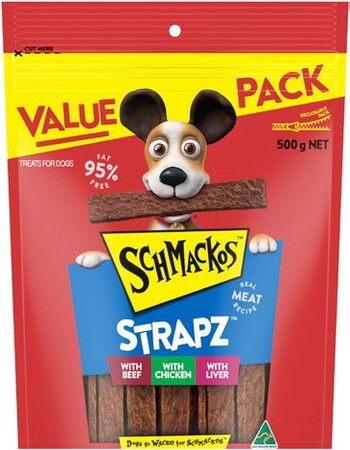 Schmackos Strapz Dog Treat Variety Pack 500g