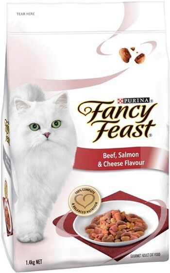 Fancy Feast Dry Cat Food Beef, Salmon & Cheese 1.4kg