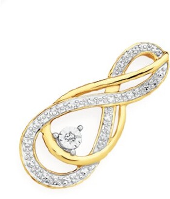 9ct Gold Diamond Infinity Pendant