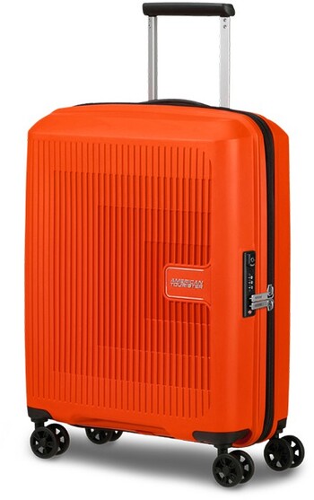 American Tourister Aerostep Expandable Spinner in Bright Orange