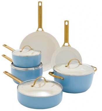 GreenPan 6pc Padova Cookware Set in Denim Blue