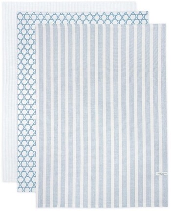 Royal Doulton 3pk Pacific Blue Tea Towel Stripe