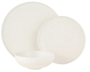 Maxwell & Williams 12pc Onni High Rim Dinner Set in Speckle White