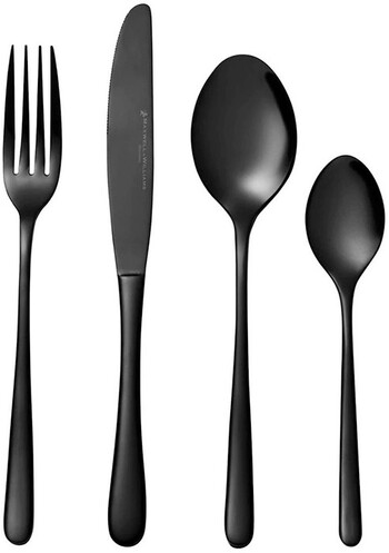 Maxwell & Williams 24pc Leveson Cutlery Set in Shiny Black