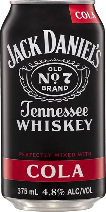 Jack Daniel's Tennessee Whiskey & Cola Cans 375mL