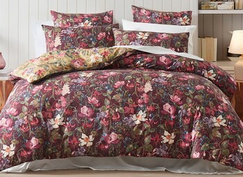 KOO Layla Cotton Floral Reversible Quilt Cover Set